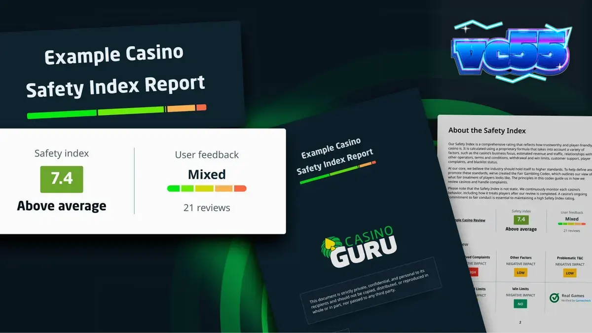 Tampilan antarmuka digital yang menunjukkan laporan keamanan kasino dan data analitik